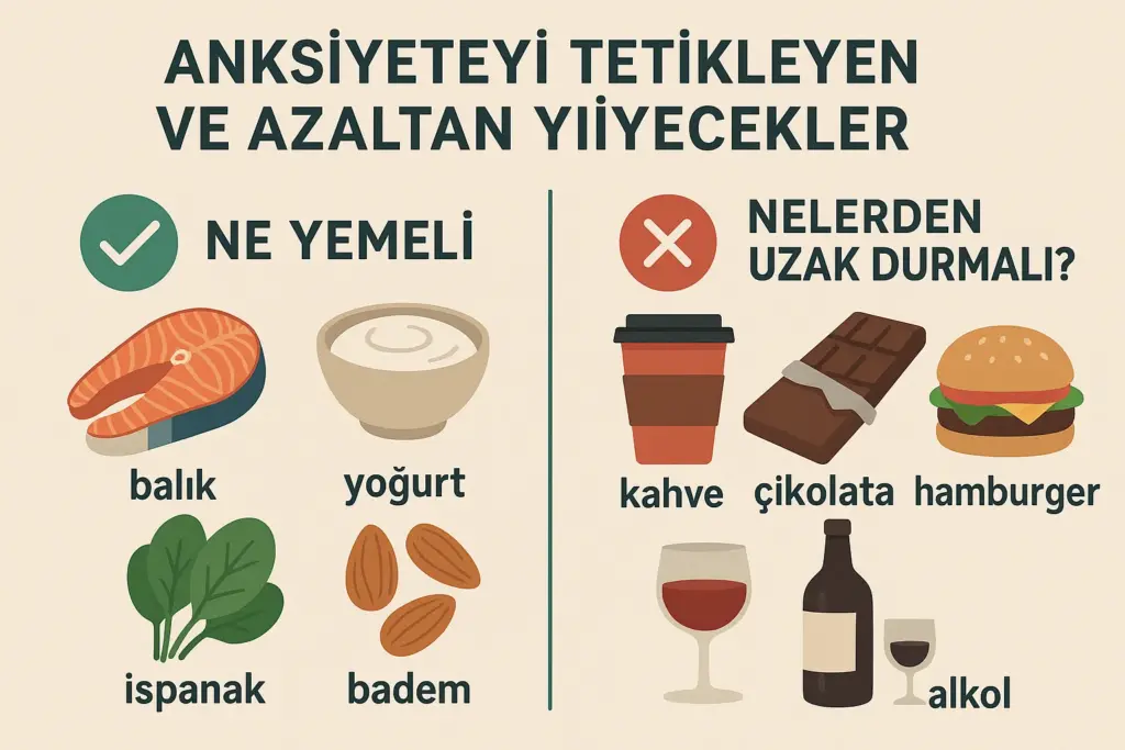 Anksiyeteyi Tetikleyen ve Azaltan Yiyecekler: Ne Yemeli, Nelerden Uzak Durmalı?